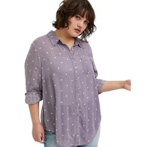 NWT Torrid Madison Crinkle Gauze Button Front Shirt Size 3X